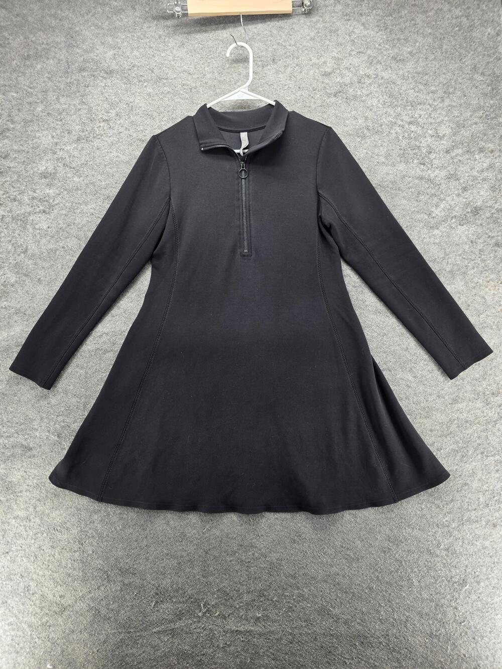 Athleta Dress Womens M Black Short Trapeze & Swing Mock Neck Zip Casual